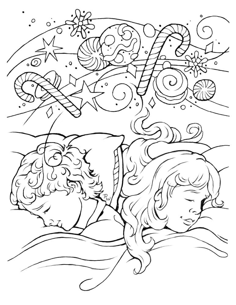 TWAS The Night Before Christmas Coloring Book & Advent Calendar